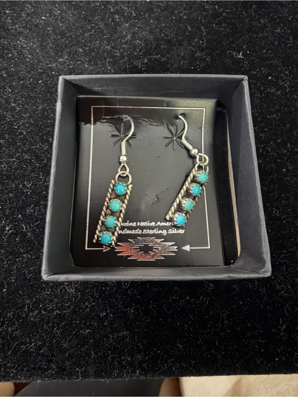 Sterling Silver Native Kingsman Turquoise Drop Earrings